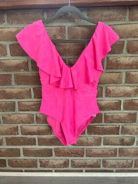 Trina Turk Hot Pink Ruffle One-Piece Swimsuit
